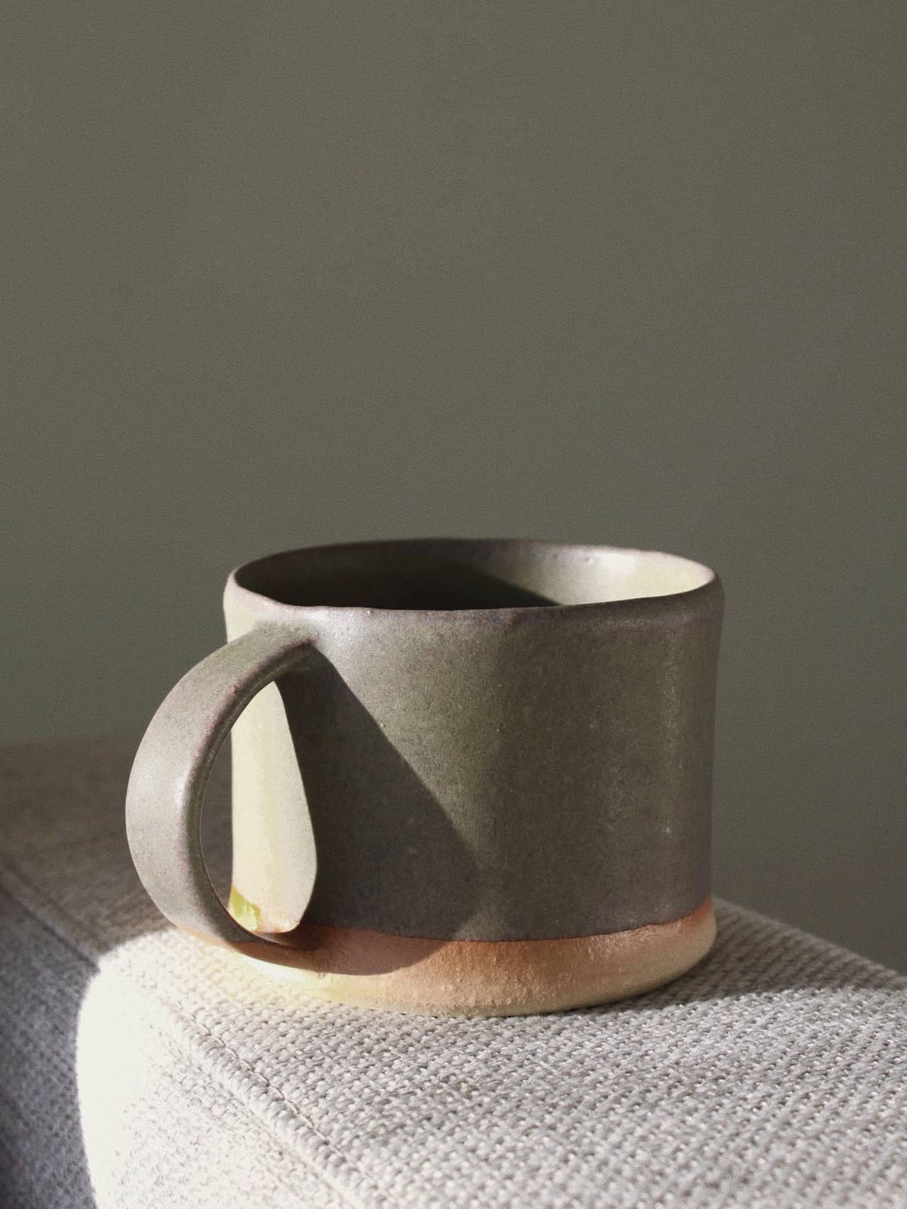 Large Mug in Dusty Olive Glaze / Made to Order