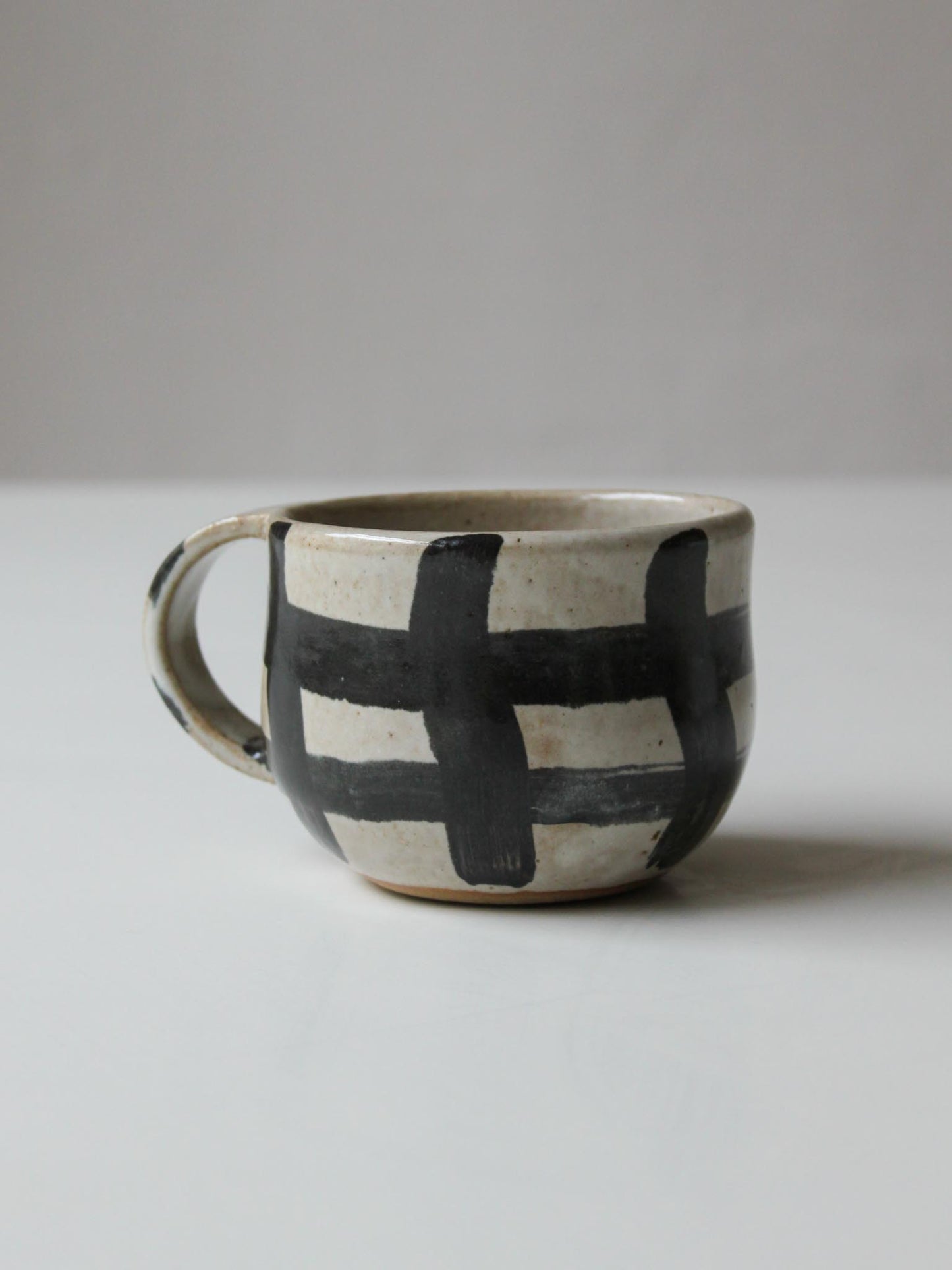 Black Wobbly Gingham Mug / Made to Order