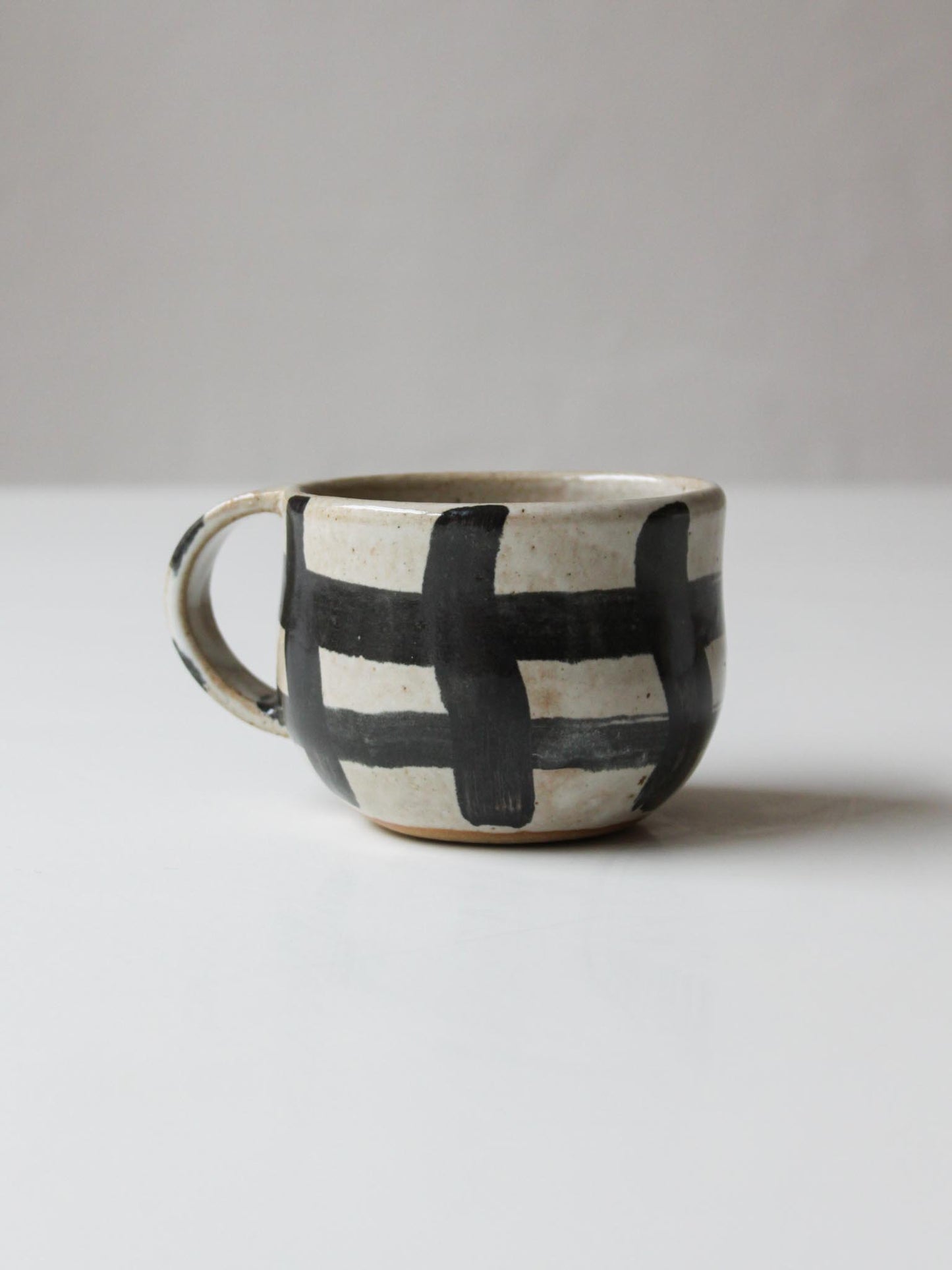 Black Wobbly Gingham Mug / Made to Order