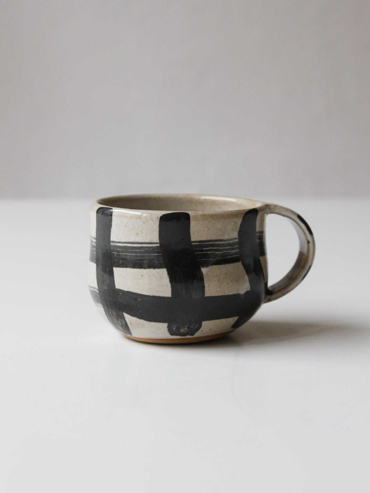 Black Wobbly Gingham Mug / Made to Order