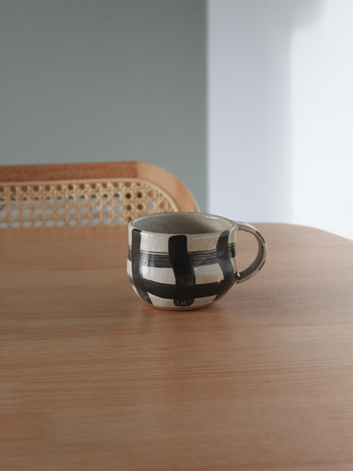 Black Wobbly Gingham Mug / Made to Order