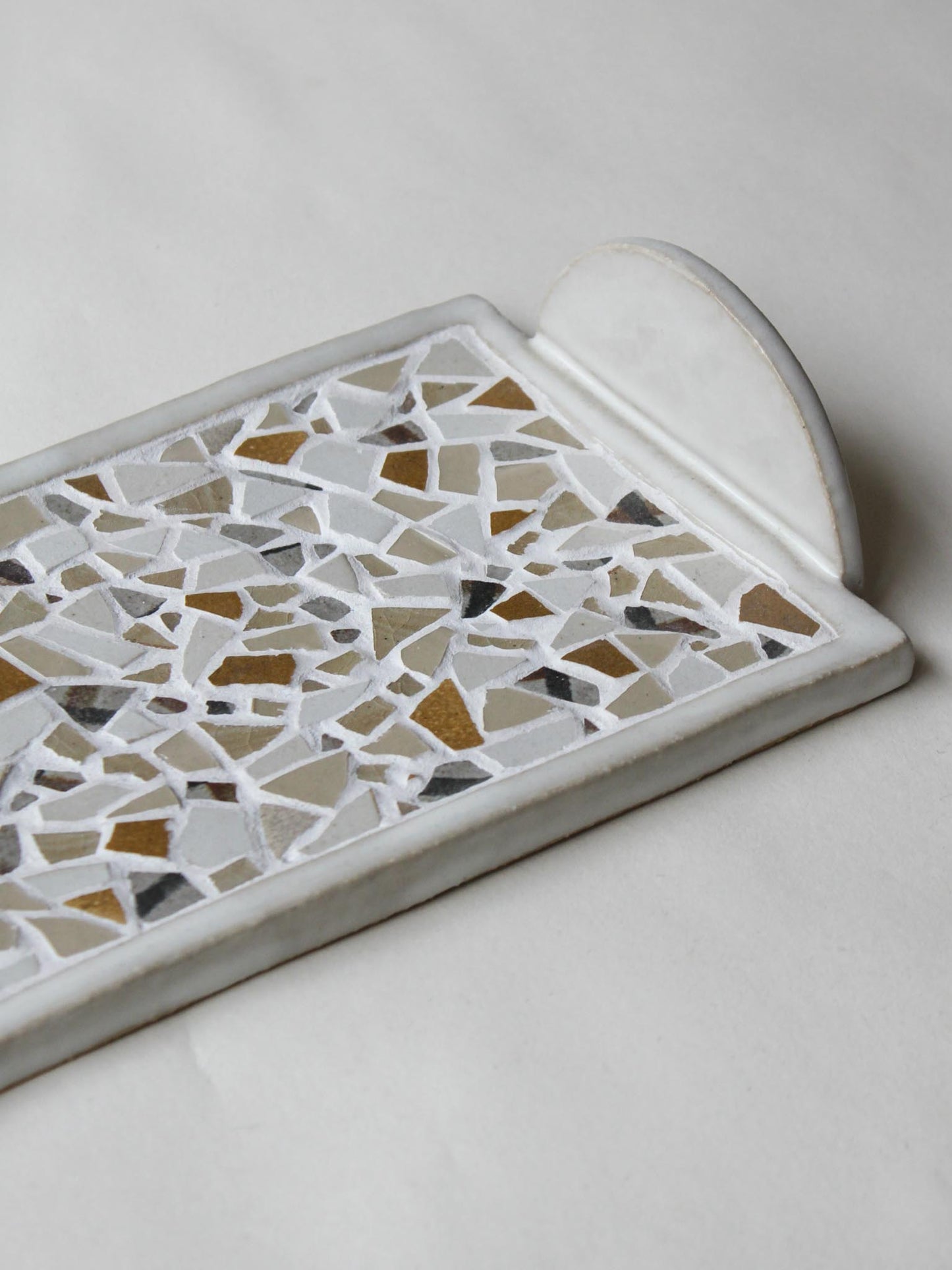 Back Story Tray - Rectangle / White, Cream & Amber