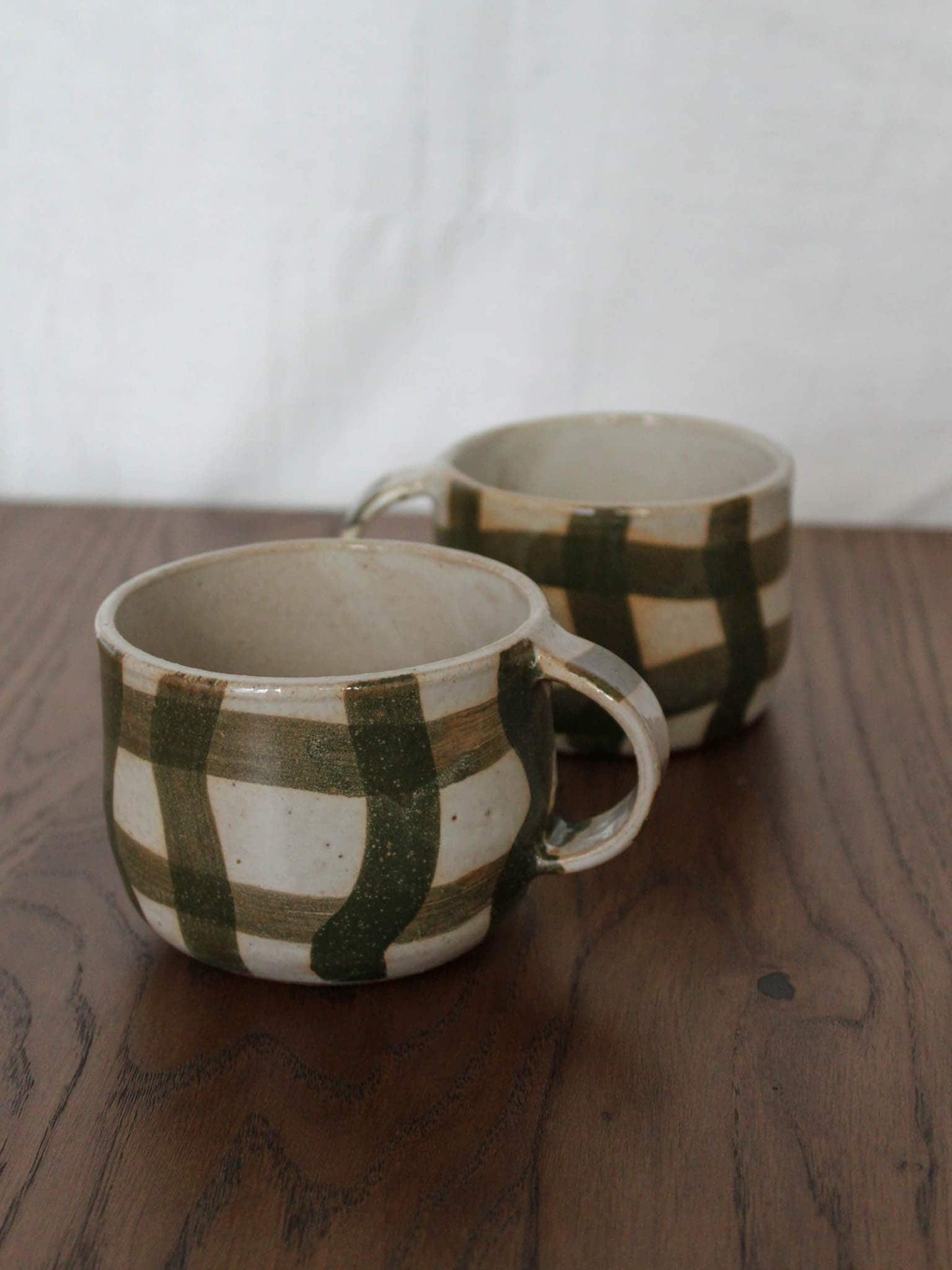 Green Wobbly Gingham Mug / Made to Order