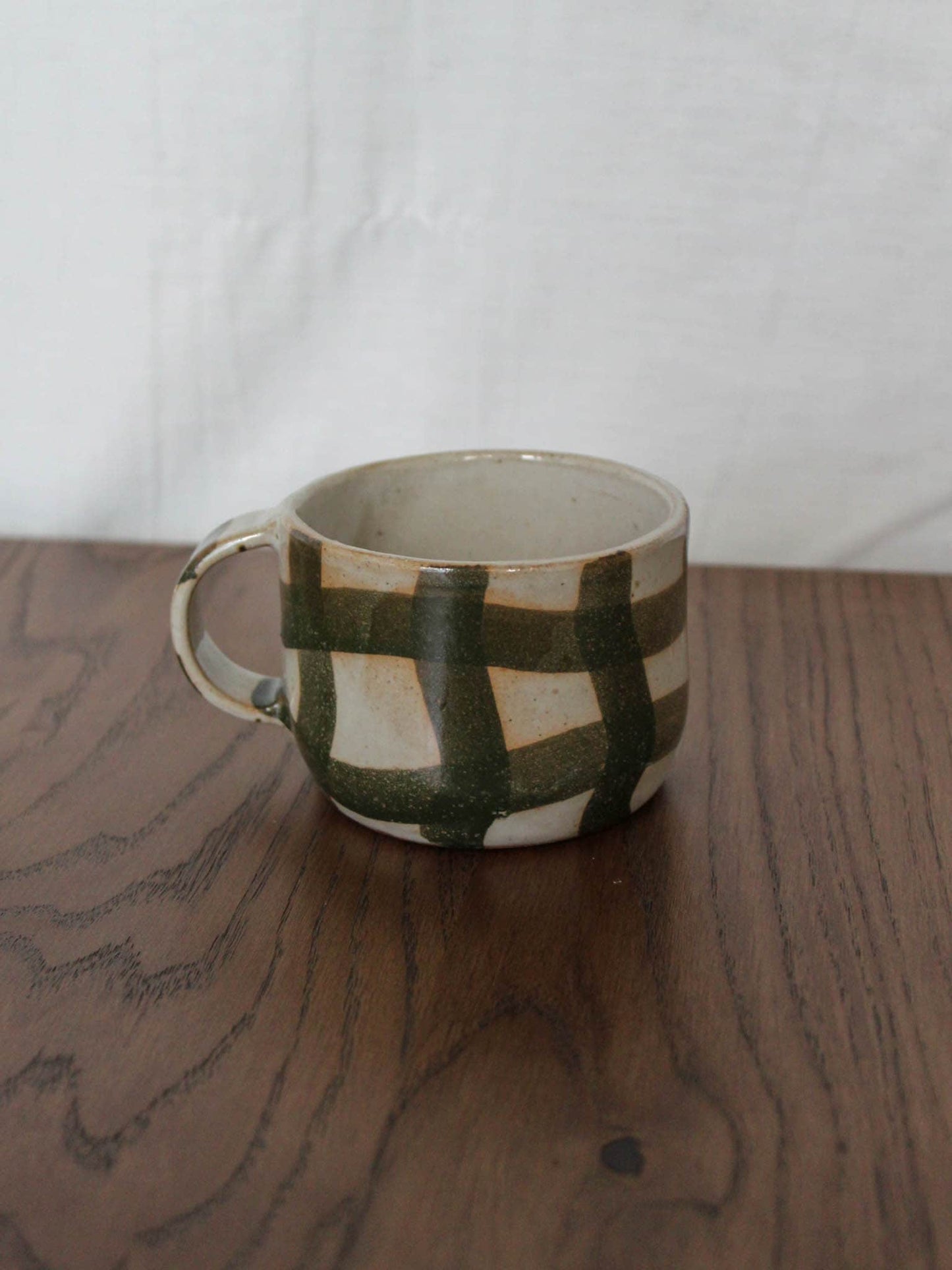 Green Wobbly Gingham Mug / Made to Order