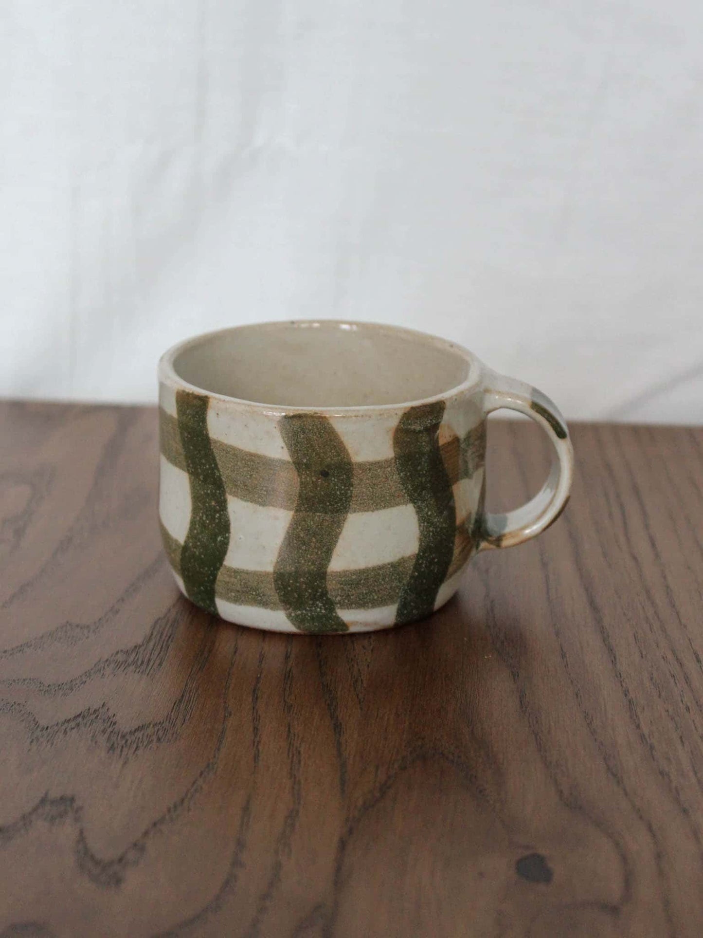 Green Wobbly Gingham Mug / Made to Order