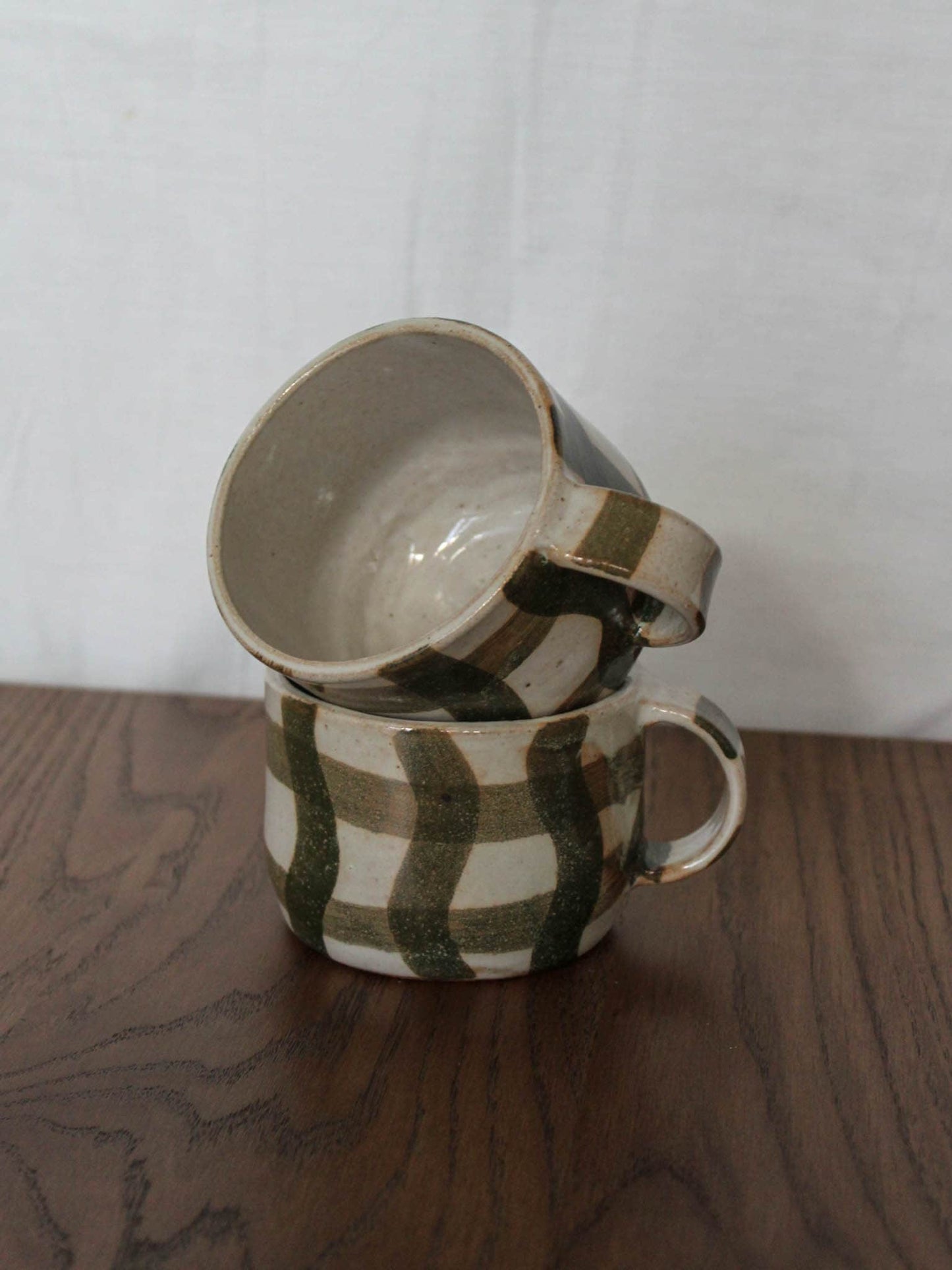 Green Wobbly Gingham Mug / Made to Order