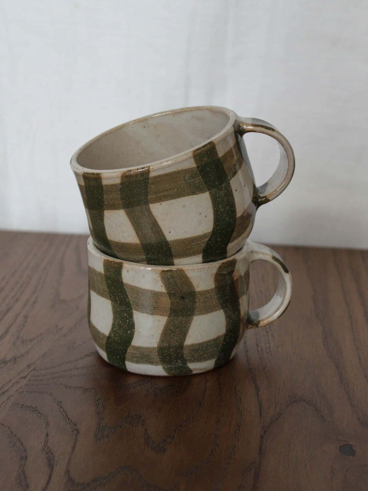 Green Wobbly Gingham Mug / Made to Order