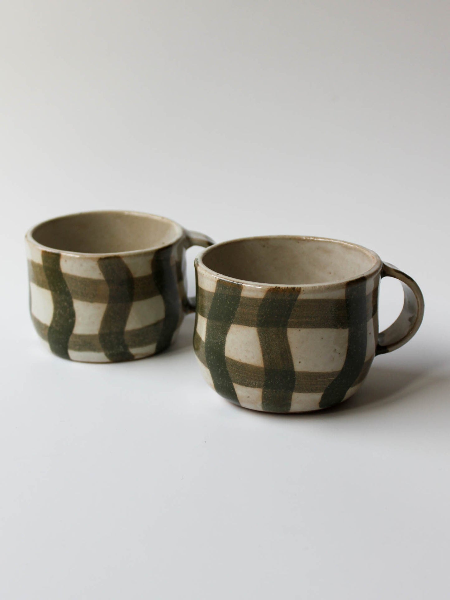 Green Wobbly Gingham Mug / Made to Order