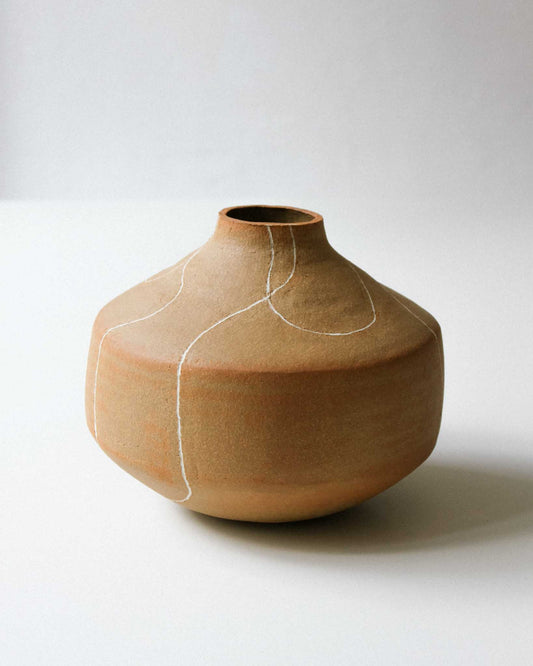 Coiled Vase with White Slip Inlay Pattern #2