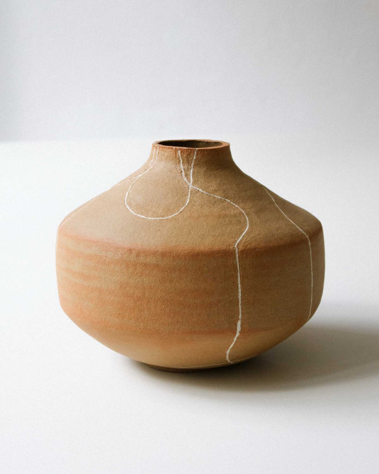 Coiled Vase with White Slip Inlay Pattern #2