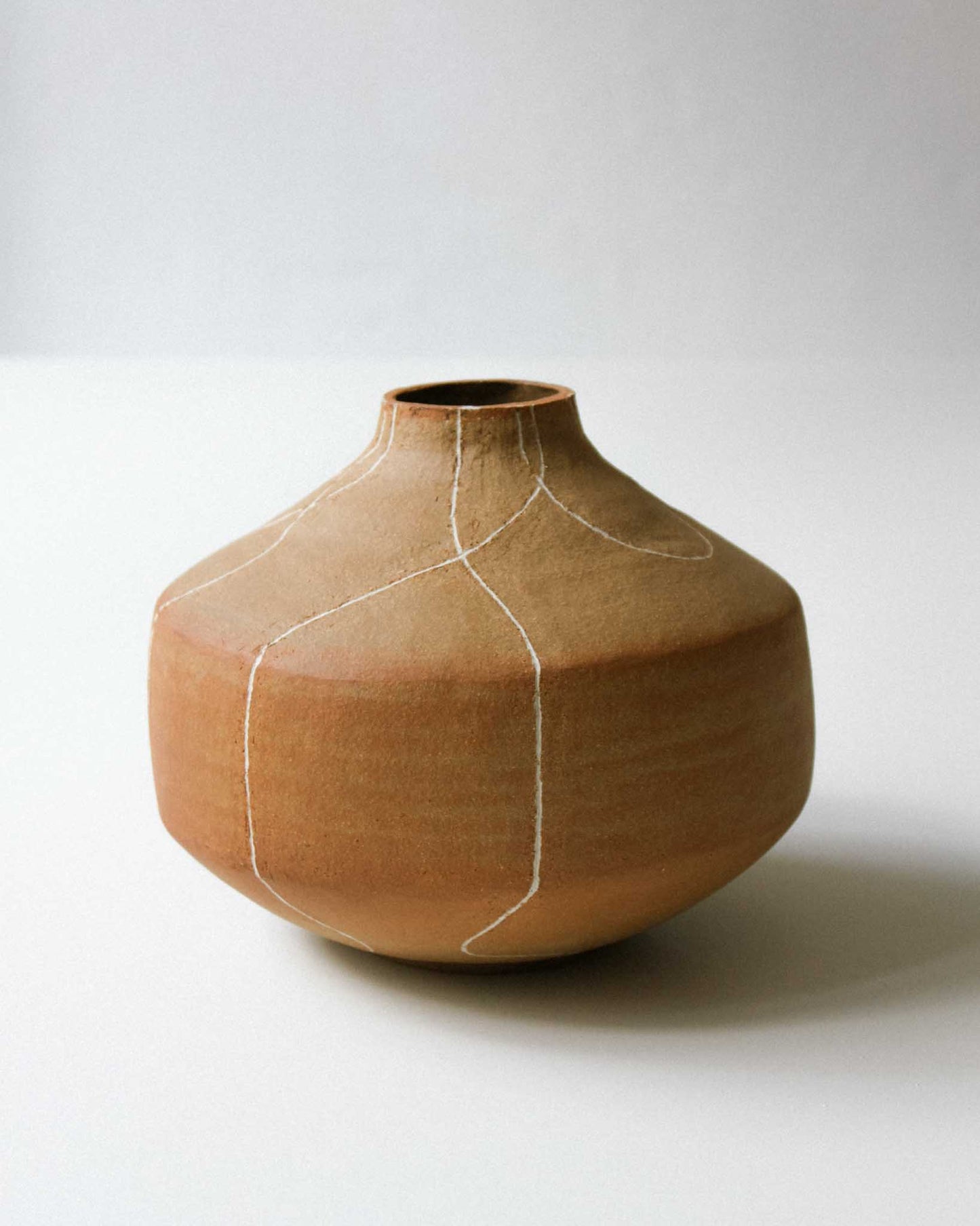 Coiled Vase with White Slip Inlay Pattern #2