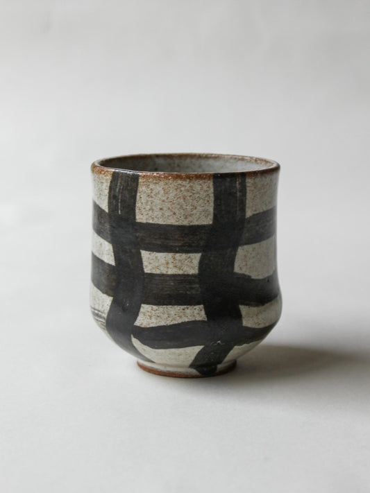 Black Wobbly Gingham Cup