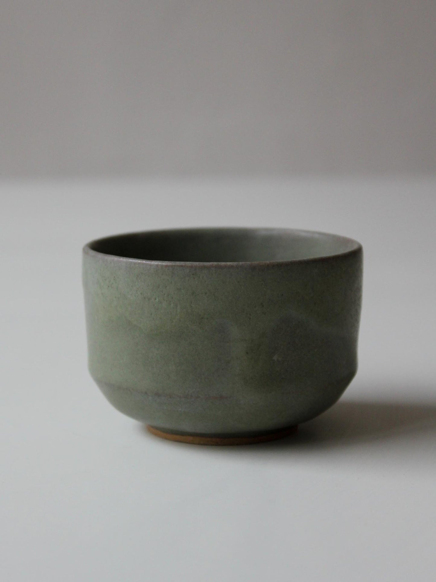 Small Wheel Thrown Tea Cup in Dusty Olive Glaze