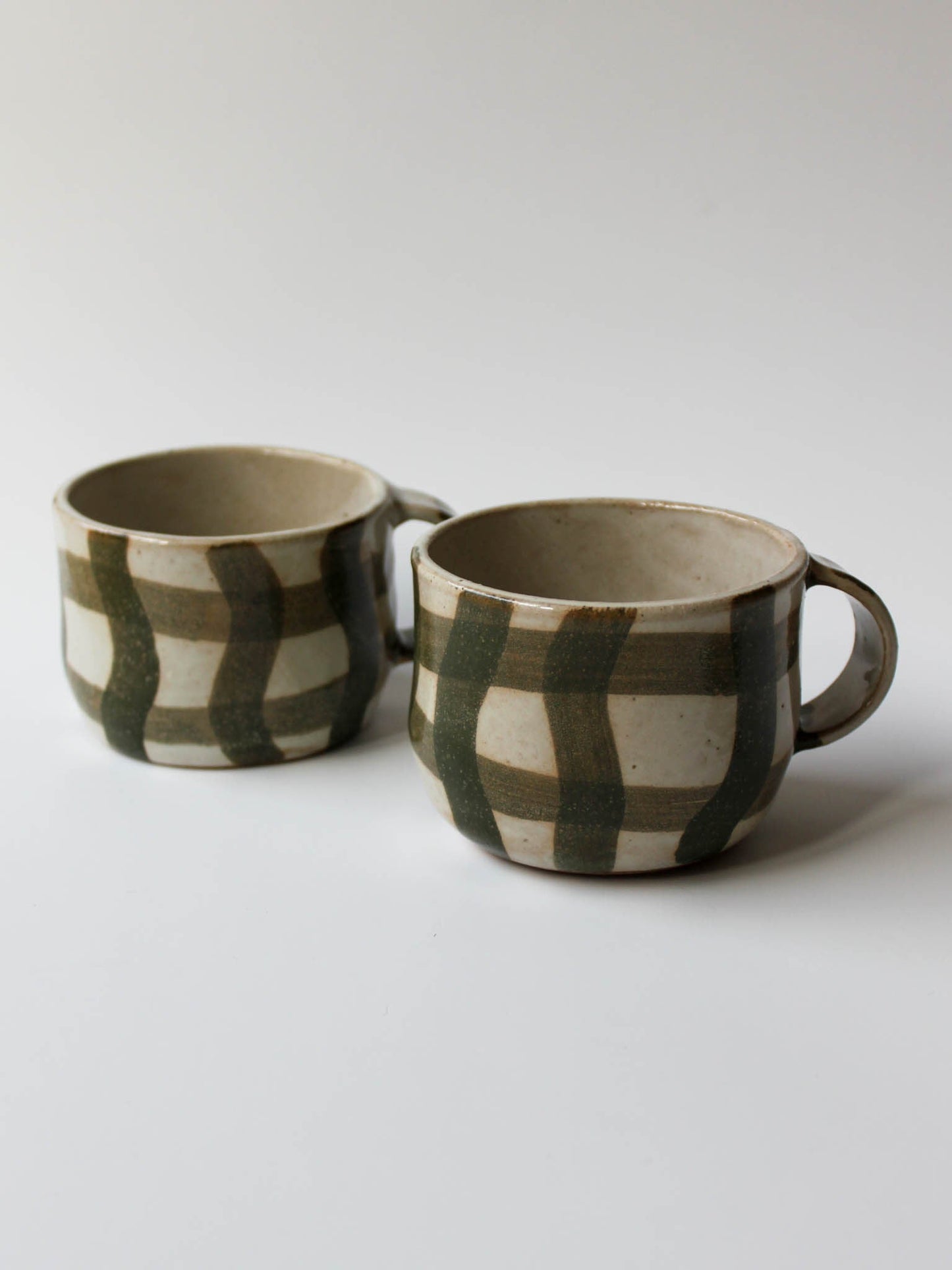 Green Wobbly Gingham Tasse / Made to Order