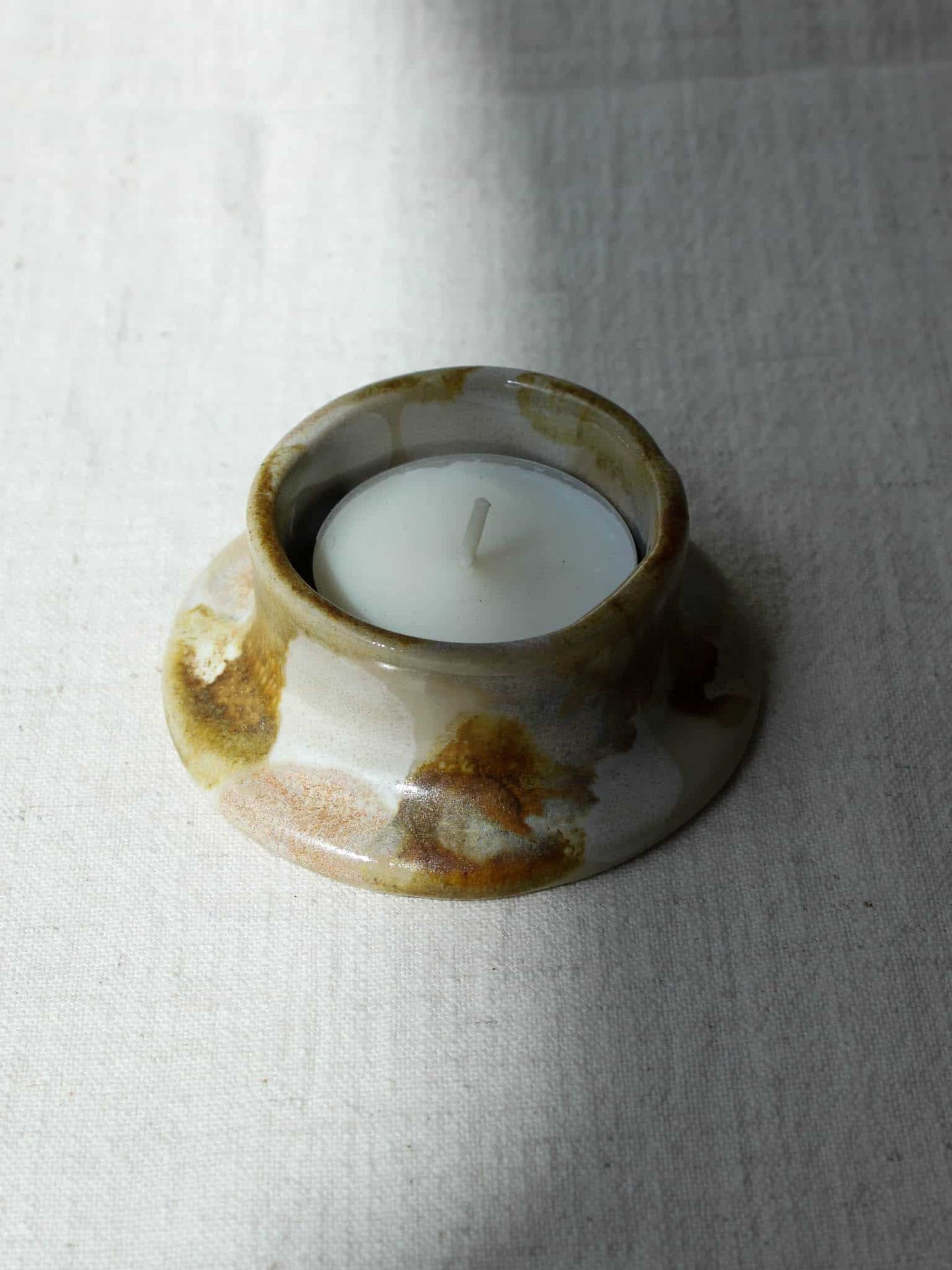 Sonder-Edition Teelichthalter in marmorierter Creme