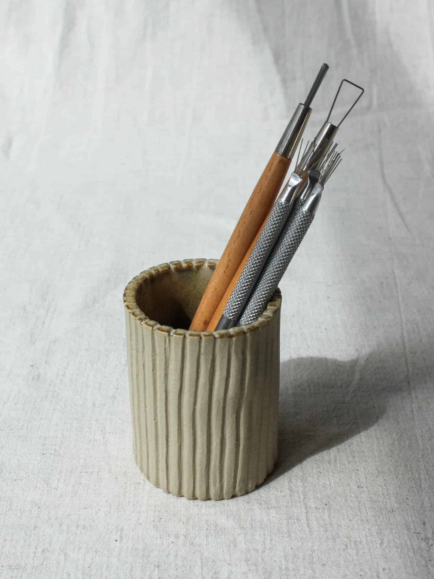 Ridged Pen or Brush Pot