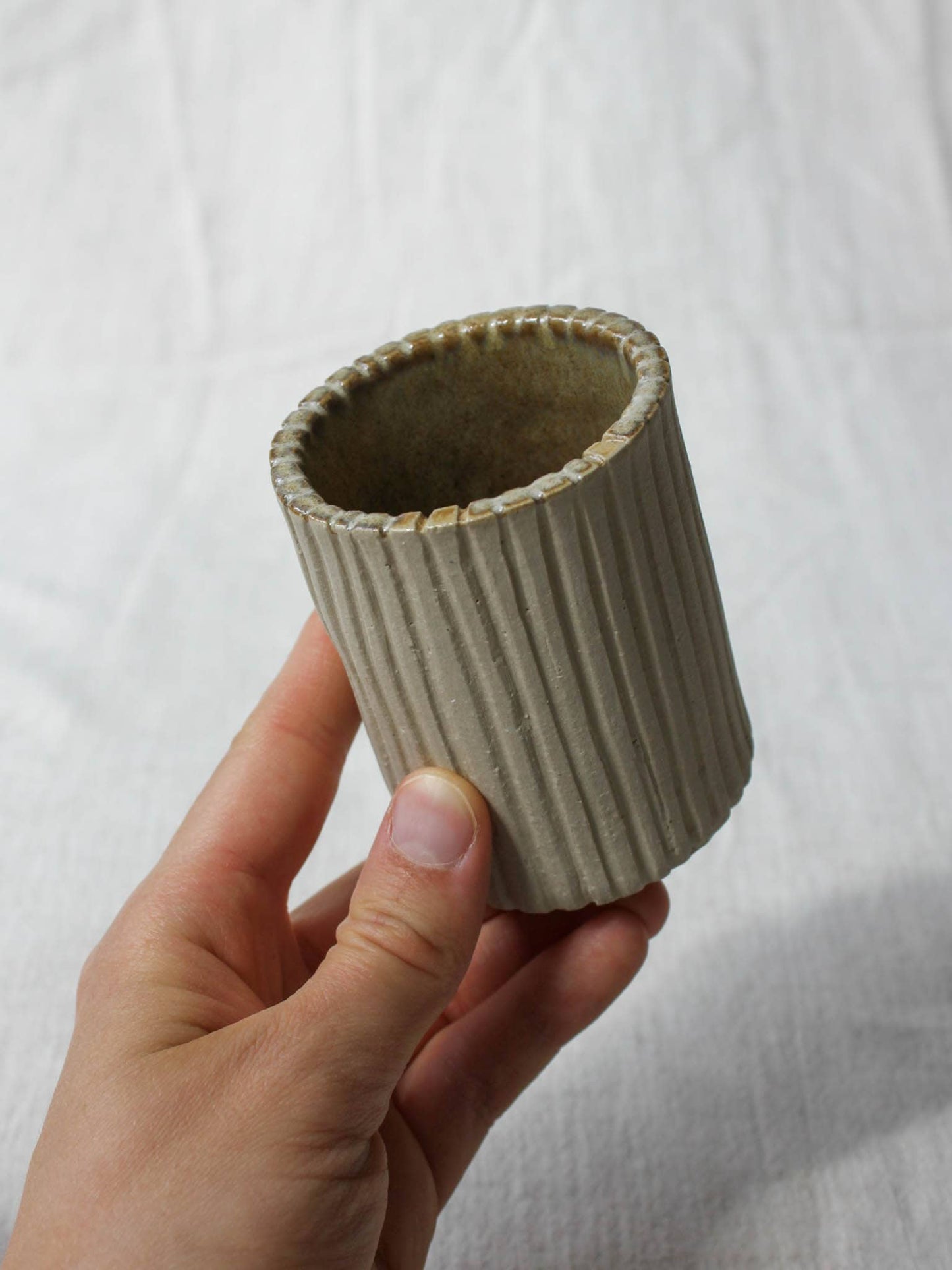 Ridged Pen or Brush Pot