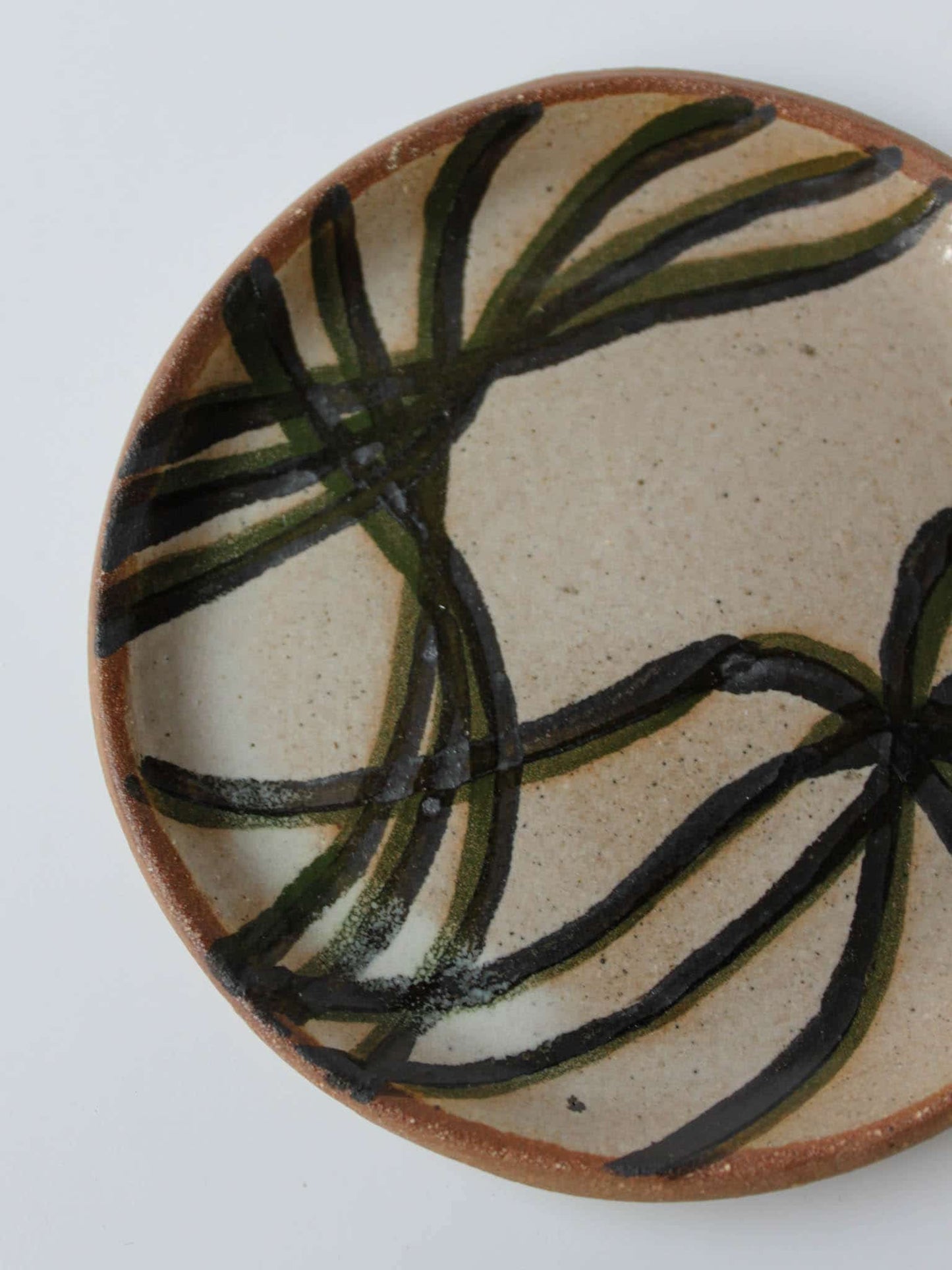 Small Black & Green Lines Plate