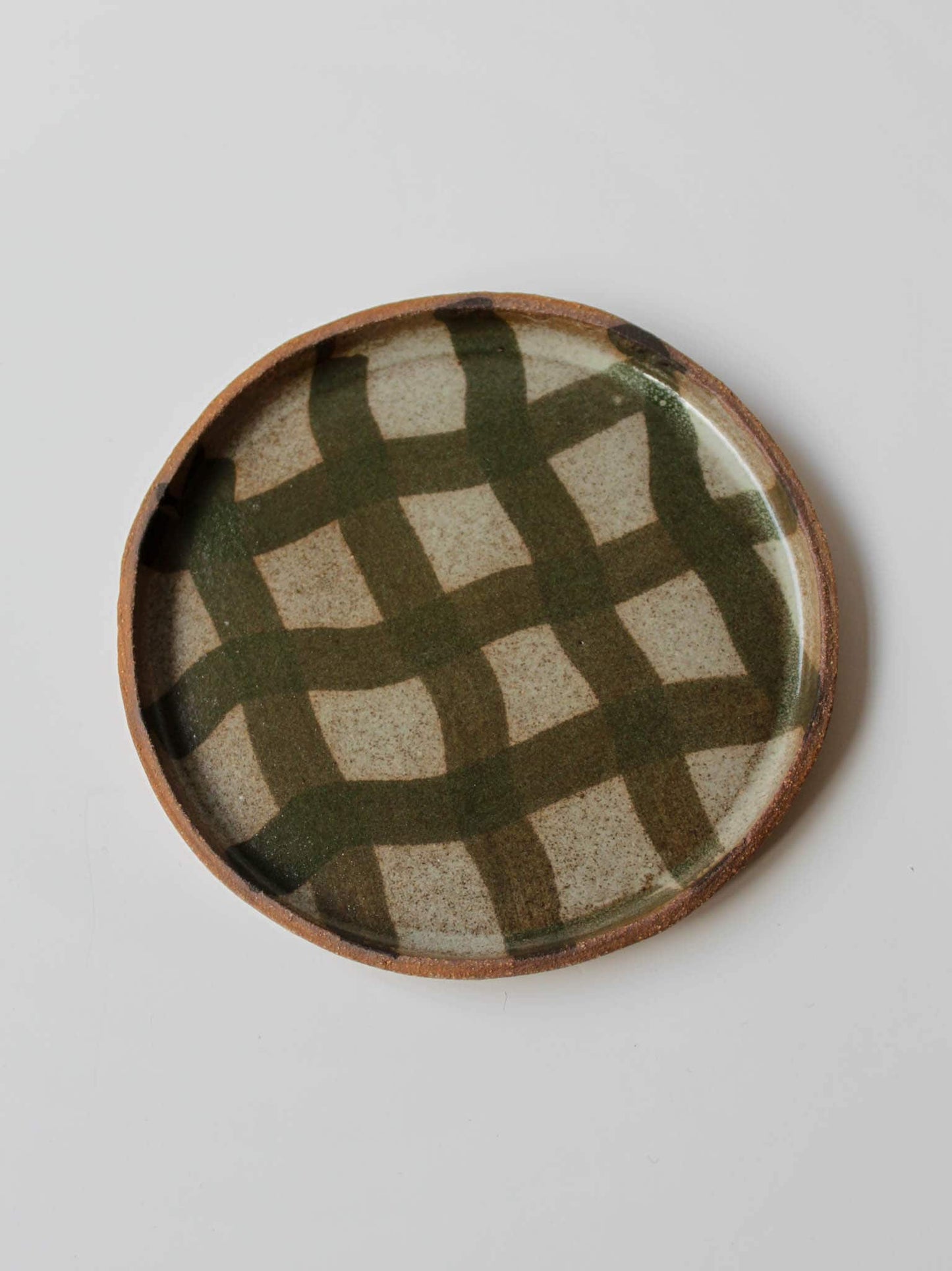 Green Wobbly Gingham Side Plate