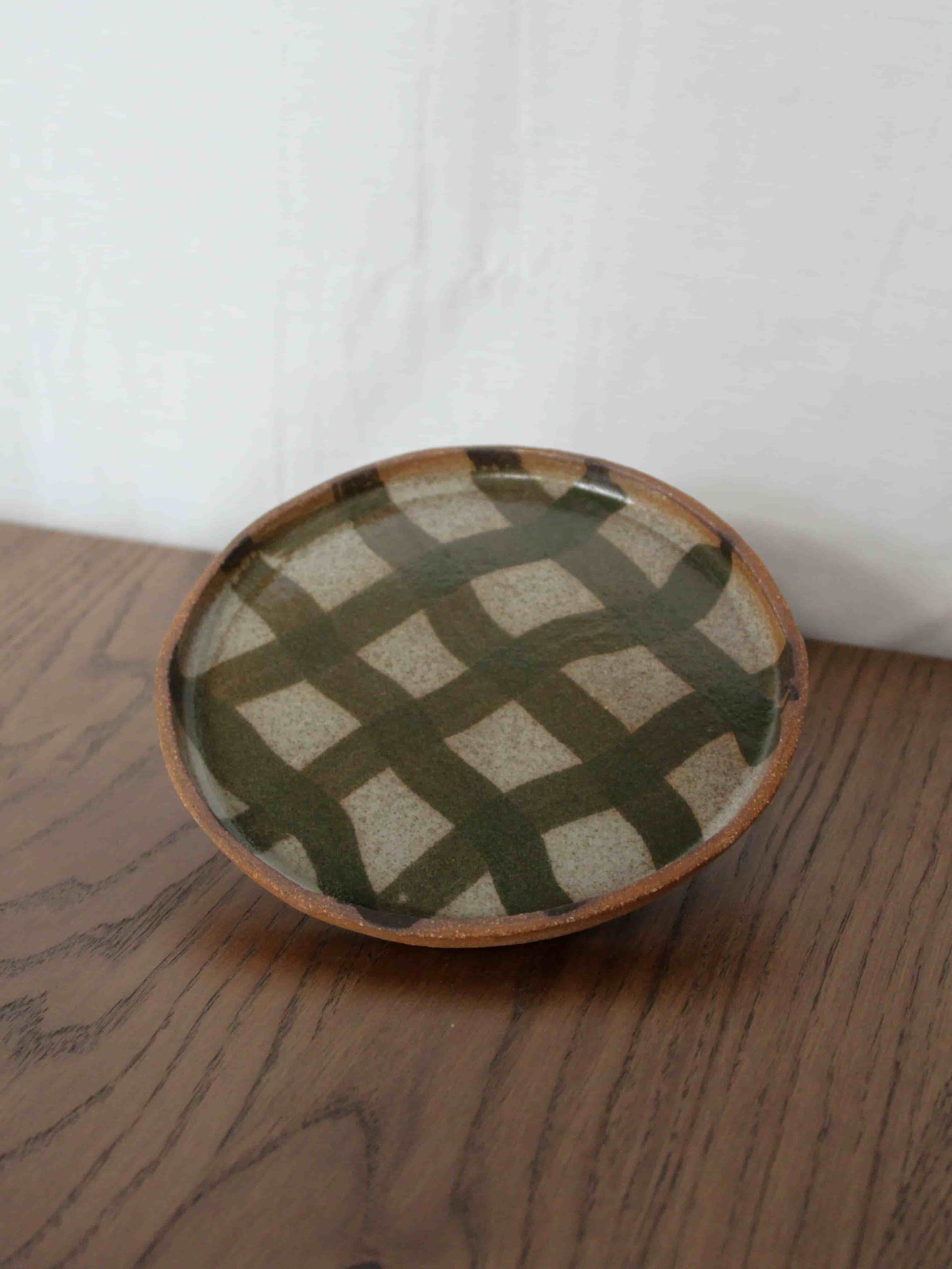 Green Wobbly Gingham Side Plate