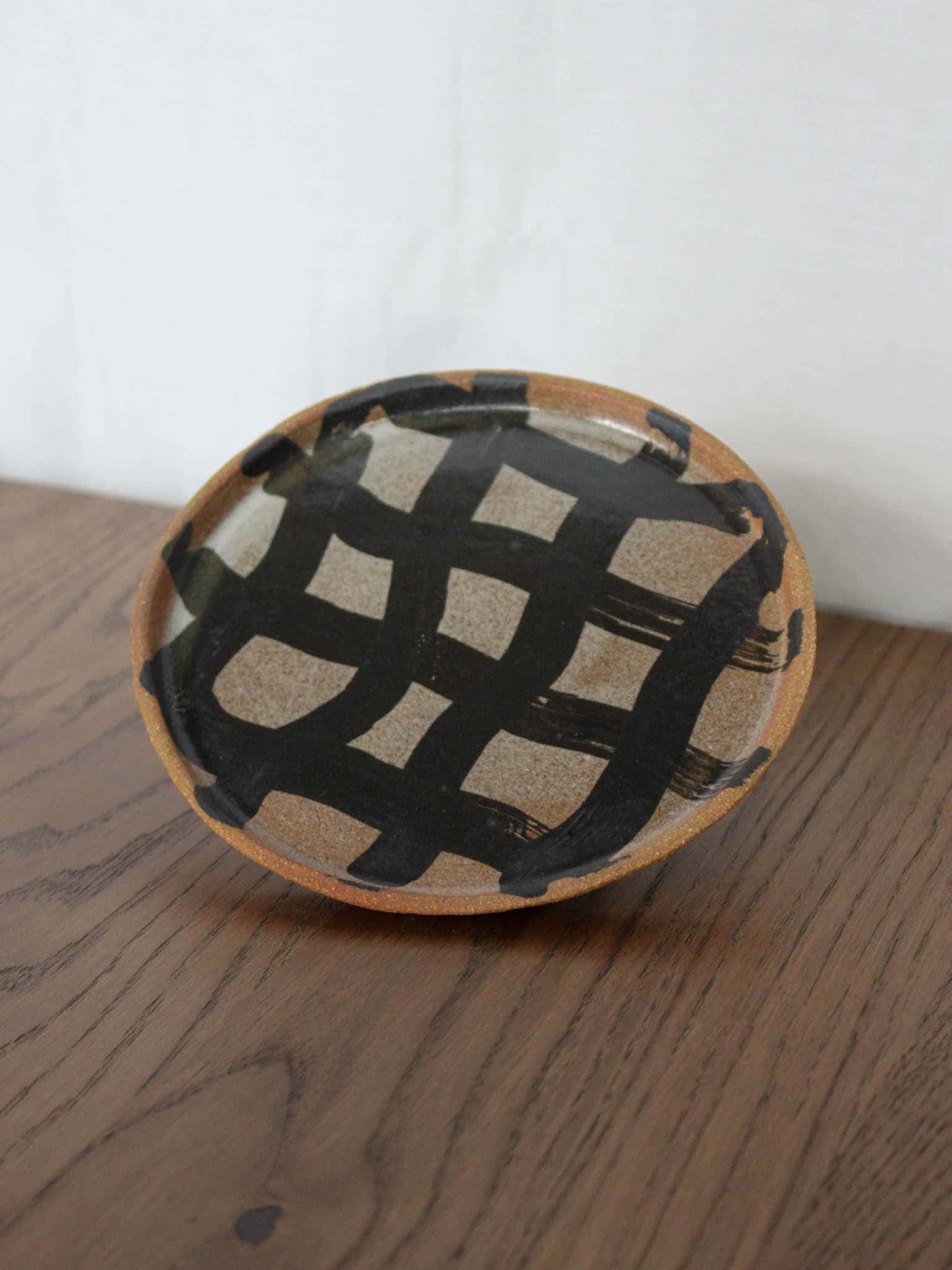 Black Wobbly Gingham Side Plate